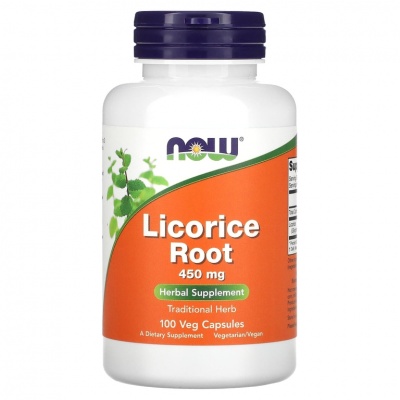 Биодобавка NOW Licorice Root 450 мг 100 капсул